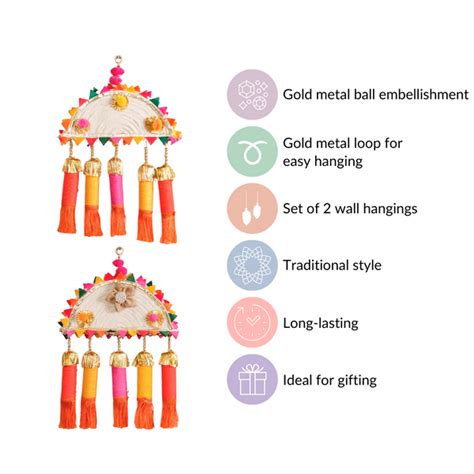 Decorative Wall Hanging Set Of 2 - Multicolor Wall Hanging | Nestasia
