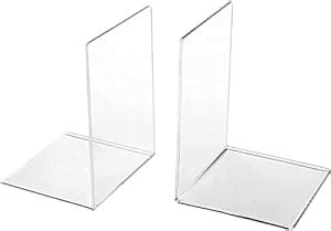 Anistuff Transparent Home Decor Acrylic Bookends Reading Book Stand ...
