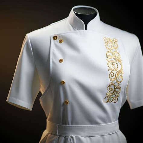 Creative mockup of a clean blank white chef apron photographed with a ...