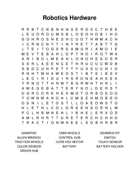 Robot Word Search Printable 的图像结果