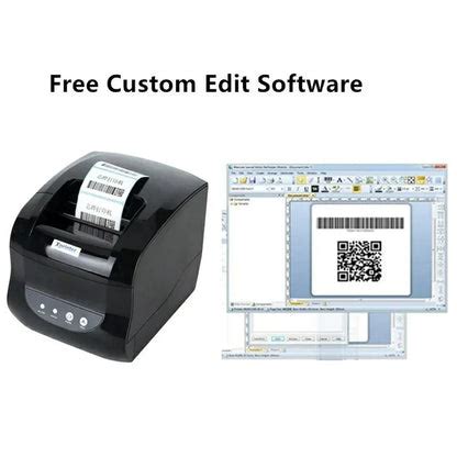 XPRINTER XP-365B 20-80mm QR Code Barcode Label Printer Thermal Self ...