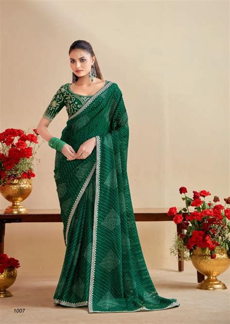 Stavan Bandhniya catalog saree embroidery designs in surat