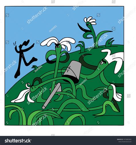 Fight Scene Plants Fighting Garden Colorful Stock Vector (Royalty Free) 1973082965 | Shutterstock