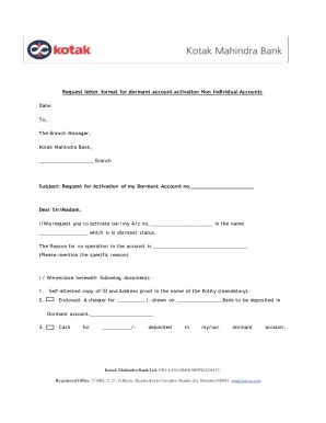 Fillable Online Annexure C- Request Letter for Activation of Account of ...