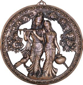 Om ssvmb9 Wall Hanging Radha Krishna Idol Murti Statue Metal Decorative ...