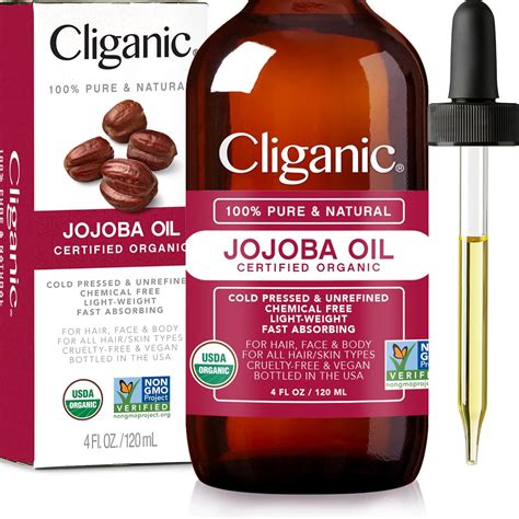 Buy Cliganic USDA Organic Jojoba Oil, 100% Pure (4oz Large) | Natural ...