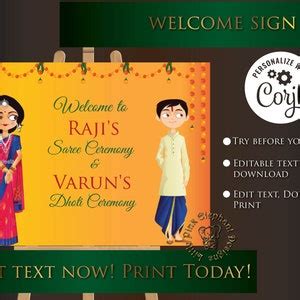 Buy Saree Welcome Board and Dhoti Ceremony Sign, Half Saree Welcome ...