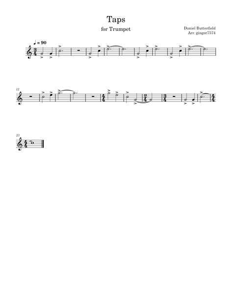 Taps Sheet music for Trumpet other (Solo) | Musescore.com