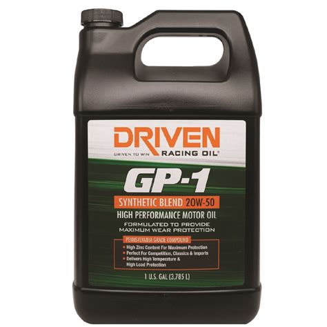 Driven Racing Oil GP-1 Synthetic Blend 20W50 Oil, 4 Gallons - Gary Schumaker