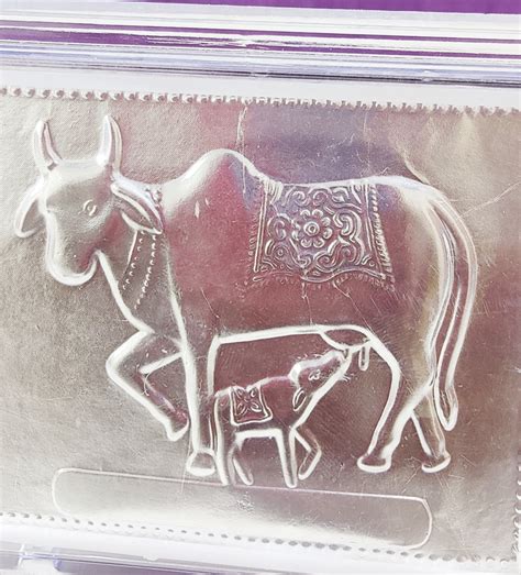 Cow And Calf Pure Silver Frame – PoojaProducts.com