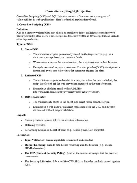 Image result for Cross Site Scripting vs SQL Injection
