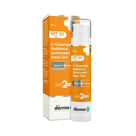 The Derma Co C-Cinamide Sunscreen Aqua Gel SPF 50 PA++++ | With Vitamin ...