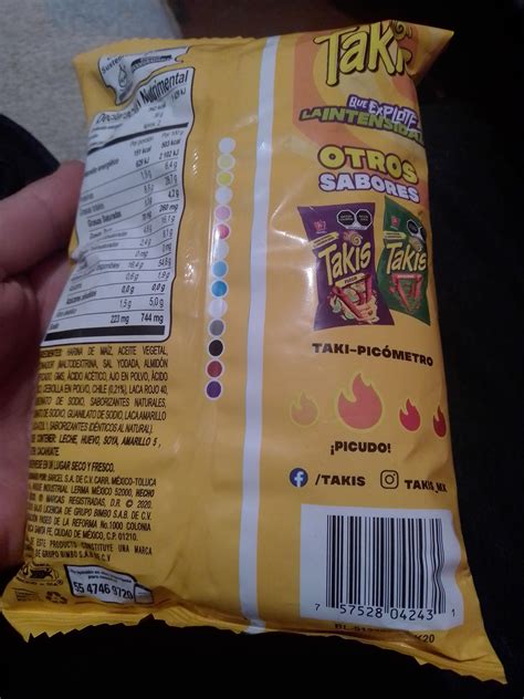 Takis Nutrition Label