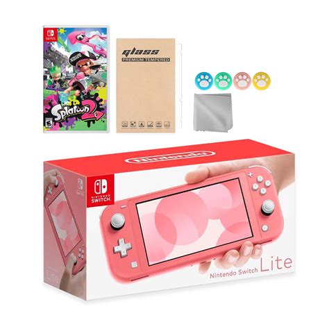 Buy Nintendo Switch Lite Coral with Splatoon 2 and Mytrix Accessories ...