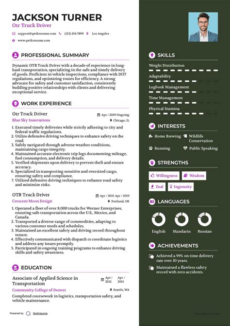 10+ OTR Truck Driver Resume Samples & Templates for 2025