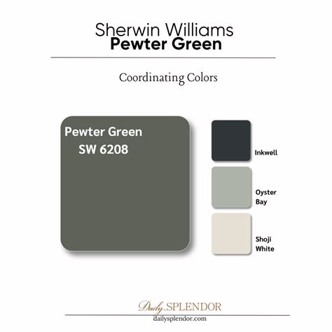 Pewter Color Chart Sherwin Williams Pewter Green Paint Color Palette