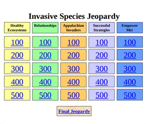 Jeopardy Game Examples 的图像结果