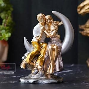 eCraftIndia Romantic Couple Statue Sitting on Moon Human Figurines ...