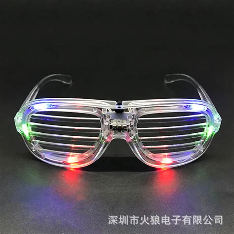 led发光眼镜 无线声控充电el冷光眼镜万圣派对用品百叶窗闪光眼镜-阿里巴巴