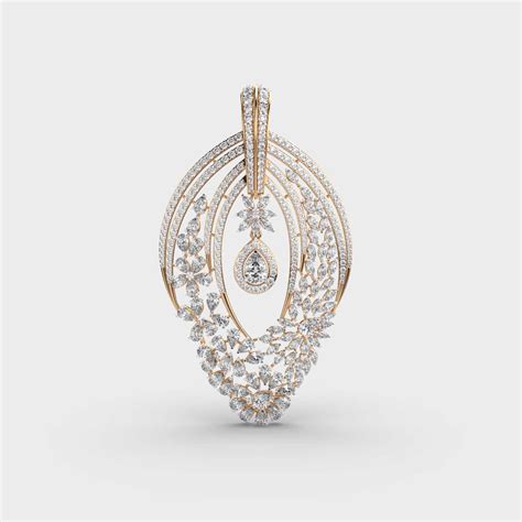 Floral Radiance Diamond Pendant Without Chain