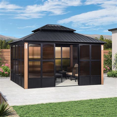 PURPLE LEAF 12' X 14' Patio Hardtop Gazebo Double India | Ubuy