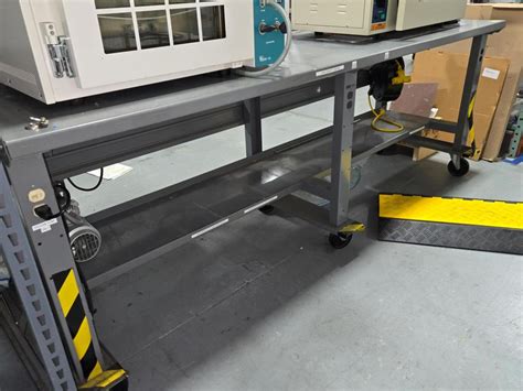 Uline Lot Includes (2) 2-Tier Metal Work Tables, 96"x30" w/ Casters & 6 ...