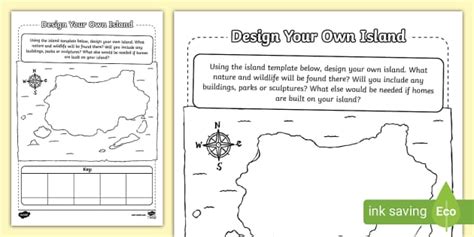 Design Your Own Island Activity Sheet,island design - Twinkl