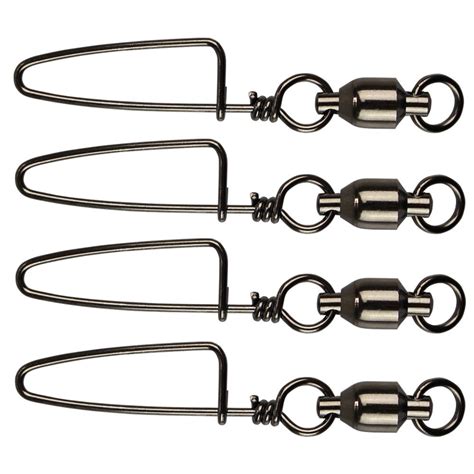 15-30pcs Fishing Ball Bearing Swivel with Coastlock Snap 100% Copper ...