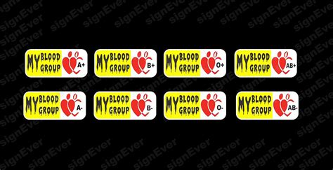 SIGN EVER My Blood Group Stickers for Helmet for Bikes Mask Biker ...