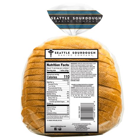 Sourdough Bread Nutrition Label | Besto Blog
