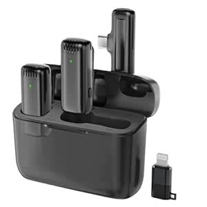 GADGETSWEAR Q8 Dual Wireless Lavalier Microphone with LED Display Case ...