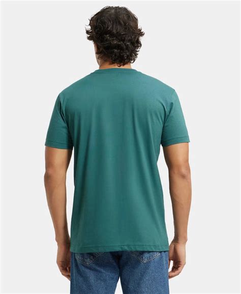 Buy Super Combed Cotton Rich Solid V Neck Half Sleeve T-Shirt - Pacific ...