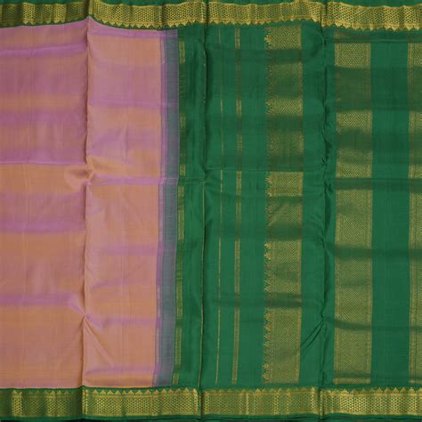 Hayagrivas Handloom Dual Tone (Pink & Yellow) Kanjivaram Ten Yards Sil ...