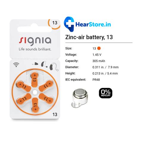 Signia Hearing Aid Battery- Size 13 – hearstore.in