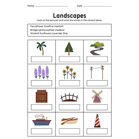 Landscape Worksheet 的图像结果