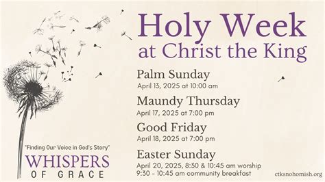 Holy Week at Christ the King Lutheran, 1305 Pine Ave, Snohomish, WA ...