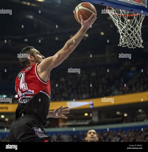Vilnius. 17th Jan, 2016. Gediminas Orelikas of Lietuvos Rytas makes a ...