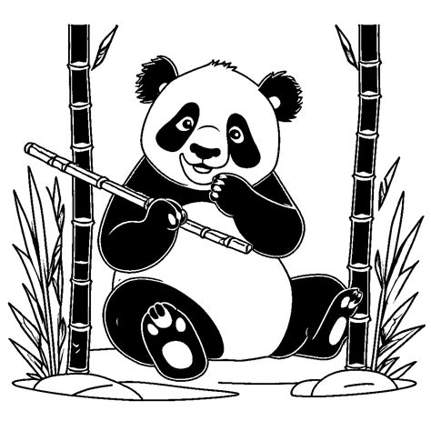 Panda bear coloring page Lulu Pages