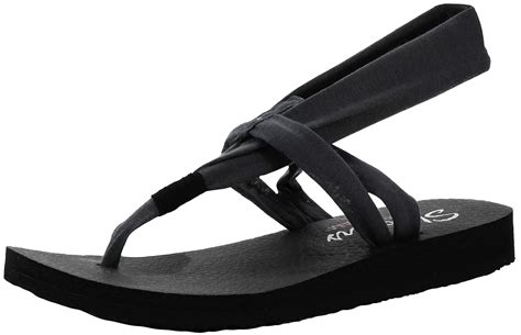 Skechers Women's Meditation Studio Slingback Yoga Charcoal Flip-Flop 9 ...