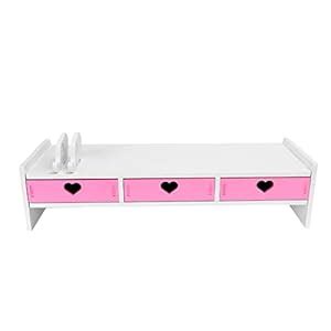 CONKAWACA Cute Desk Organizer with Drawers Monitor Riser Stand with ...