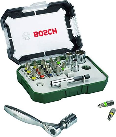 BOSCH SCREWDRIVER BIT SET 26 PCS MINI RATCHET SET Cordless Impact ...