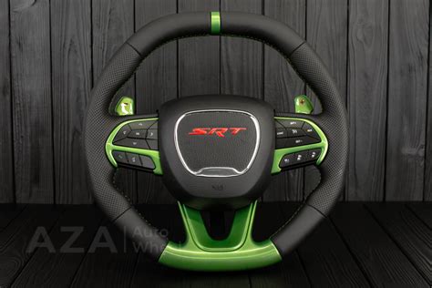 Steering Wheel Dodge Charger Hellcat Napa/Green Accents - Azaautowheel