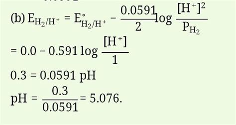 Calculate the ph of the following half cell pt h2 h2so4 - Brainly.in