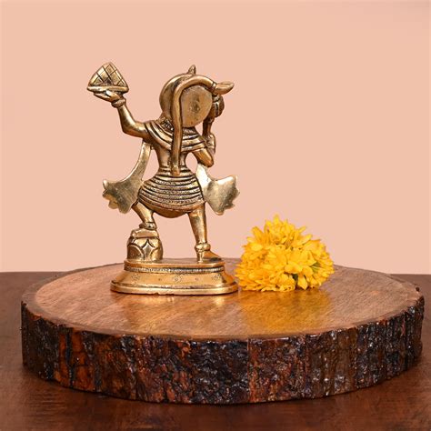 Brass Lord Hanuman With Sanjeevani Parvat (5.5 Inch) – Vedansh Craft