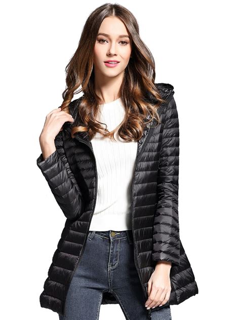 Elezay Women Light Long Jacket Down Feather,Winter Windproof ...
