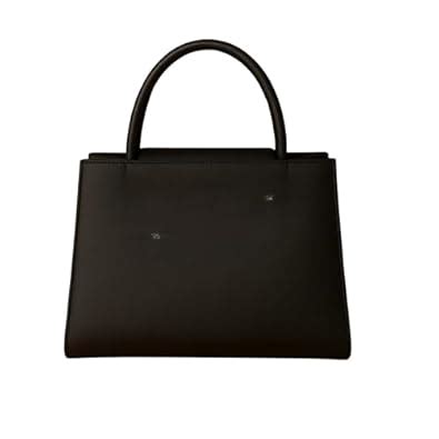 Buy Premium Black Leather Handbag with Golden Luxe Logo | Luxury Women ...