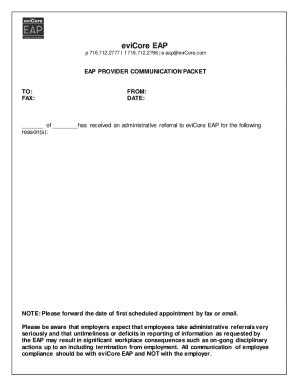Fillable Online Eap Provider Communication Packet Fax Email Print ...