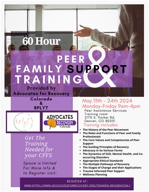 60 Hour Peer and Family Support Training — Advocates For Recovery Colorado