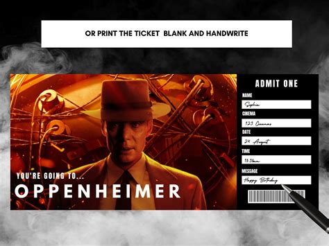 Oppenheimer Movie Ticket Oppenheimer Merch Oppenheimer - Etsy Australia