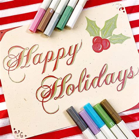 Buy Metallic Markers Paint Pen Calligraphy Brush Pens, Ohuhu Set of 10 ...